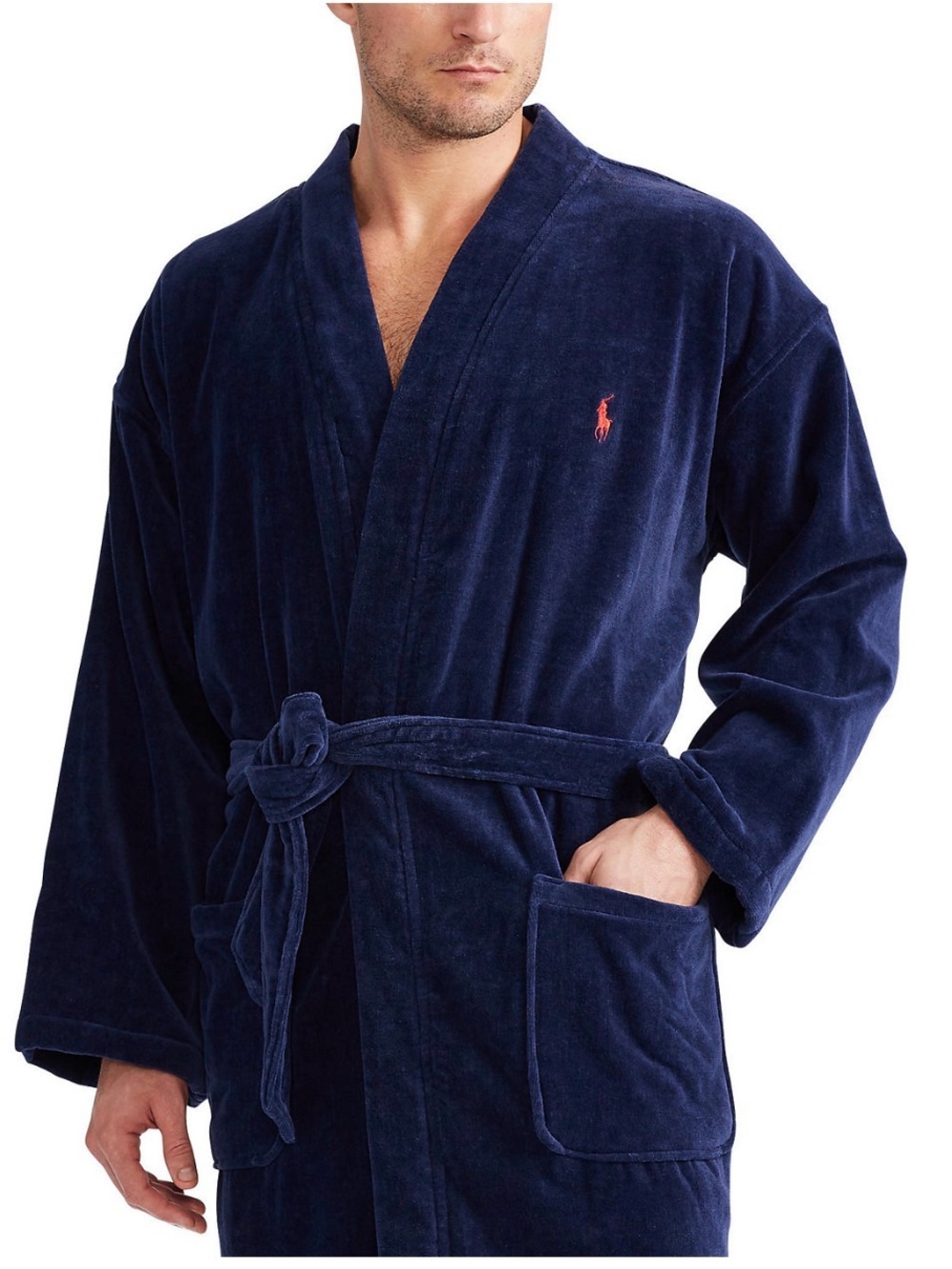Ralph Lauren Navy Robe with Red Polo Pony size Small / medium